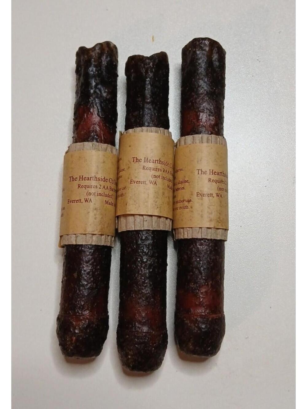 The Harthside 6" Burnt Mustard Battery Operated Flameless Candle - Set of 3